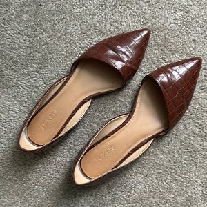 J. Crew Size 9 Brown pointed toe flats